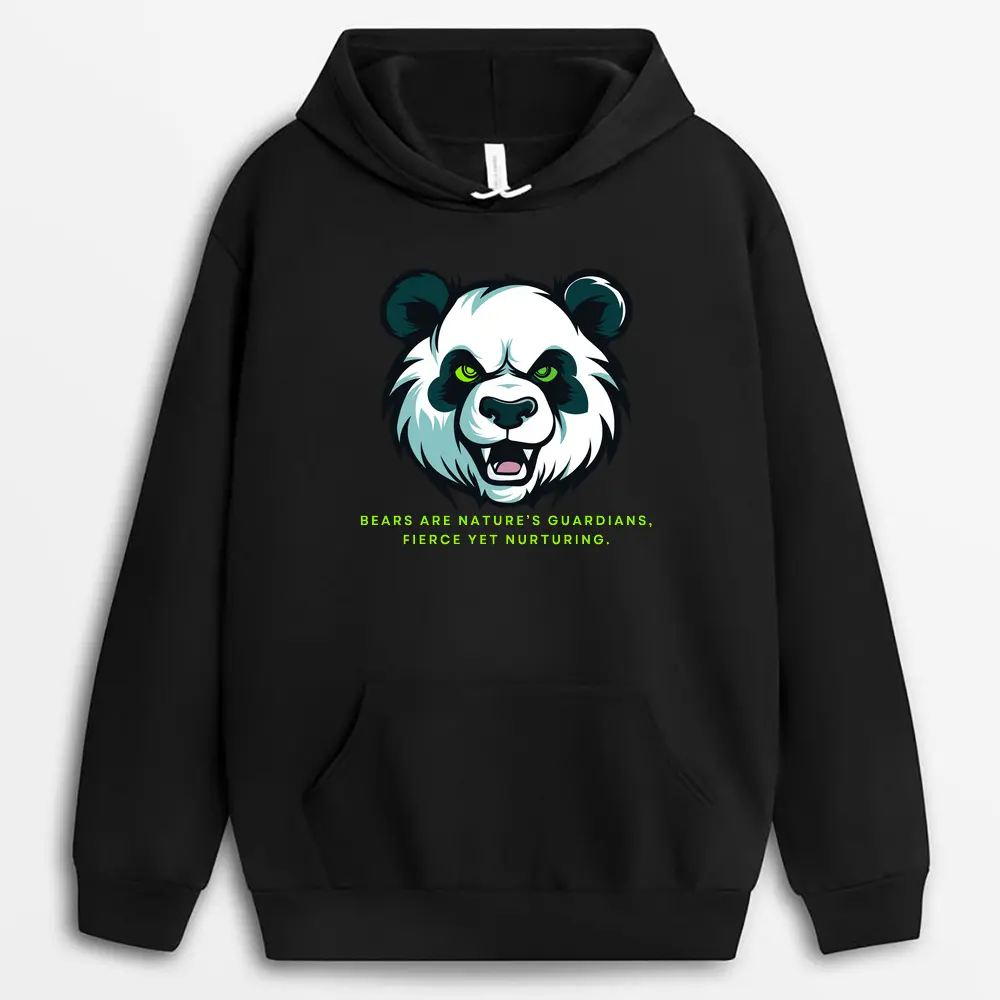 Bears Are Natures Guardians Fierce Yet Nurturing Loxtee Hoodie - Black