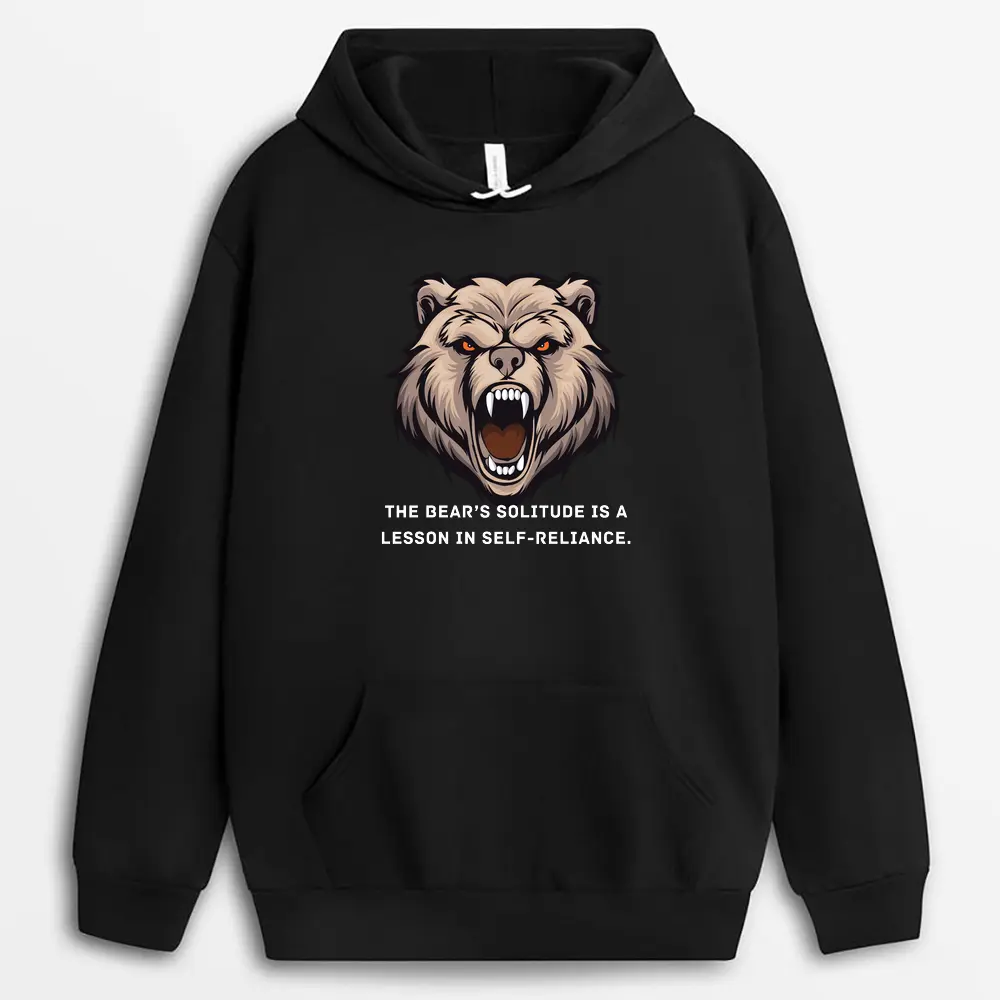 The Bears Solitude Is A Lesson In Self-reliance Loxtee Hoodie - Black